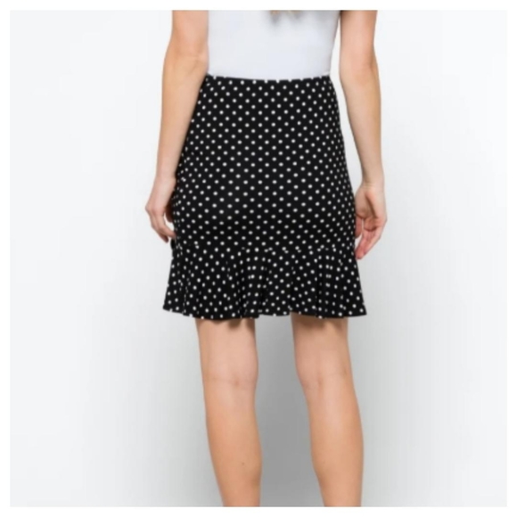 Loveapella black and white polka dot rouched skirt XS - Picture 3 of 6